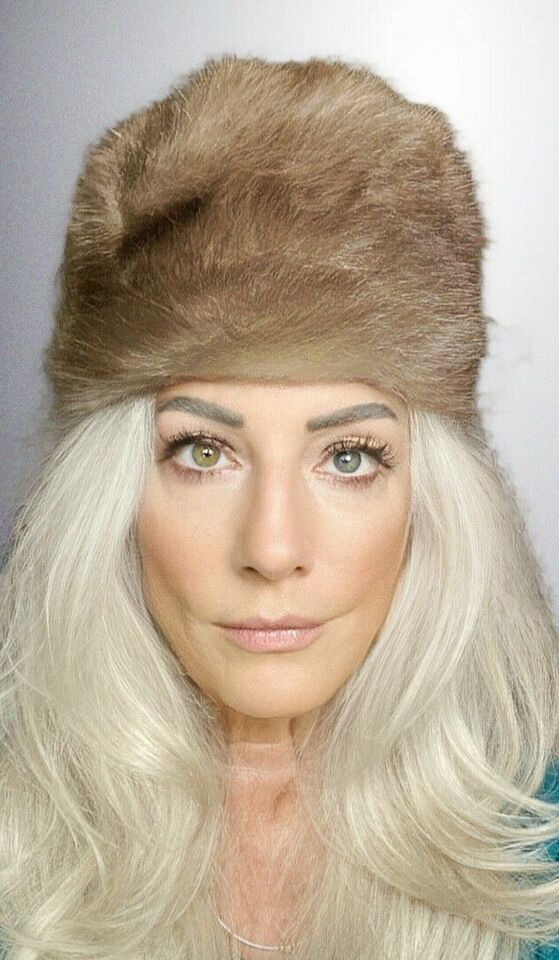 VTG Pastel Beige Ranch Mink Womens Hat Cossack Style Pillbox Fur 1960s G... - $82.88