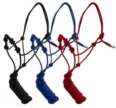 Clinician Cowboy Knot Rope Yearling size Horse Training Halter w/ 10&#39; Le... - $11.52