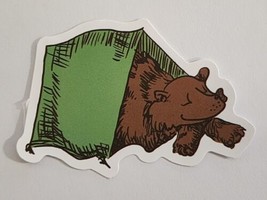 Bear Sleeping in Tent Super Cute Cartoon Multicolor Sticker Decal Embell... - $3.07