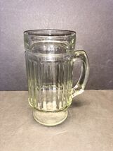 Vintage Anchor Hocking Clear Tankard Beer Mug Glass Line Lites Ribbed Fo... - $11.00