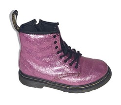 Dr Doc Martens Toddler Girls Size 10 EU 27 Pink 1460 Glitter T Boots - $58.79