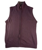 Haggar Xl Vest Men&#39;s Fully Zip Cotton Blend Purple Mock Neck - £10.96 GBP