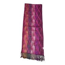 Chico’s Pink Fuschia Purple Abstract Multicolor Rectangle Scarf Shawl Wrap 28x74 - £12.09 GBP