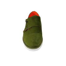 Men Tayno Dressy Casual Soft Suede Comfortable Double Buckle #Freshman Green image 3