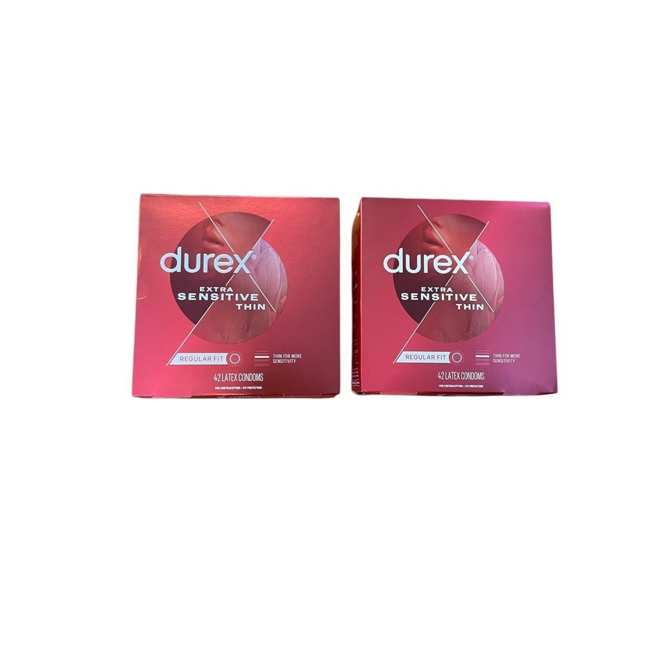 Pack of 2 Durex Extra Sensitive Thin Latex Condoms QTY 84 EXP 03/2029 - $26.73
