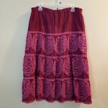 Annikki Karvinen Soutache Design Skirt Handmade in Finland Fuchsia Size M - £62.57 GBP