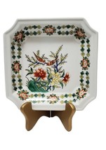 Vintage Japanese Porcelain Ware Decorated in Hong Kong 8” Square Floral Plate - £18.35 GBP