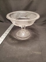 EAPG Star Glass Company Art Deco Textured Compote, Rolled Beaded Rim - £21.01 GBP