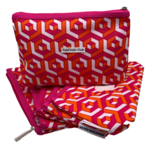 Clinique Cosmetic Makeup Bag by Jonathan Adler (Pink,White &amp; Orange) Lot of 6 - £11.84 GBP