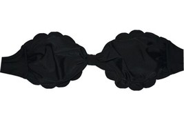 MALIA Black Scalloped Bandeau Bikini Top Medium M NEW Swim Scallop Victoria - $18.95