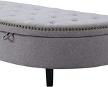 Jacqueline Storage Ottoman With Gold Nail Head Trim From Iconic Home Is ... - £148.55 GBP