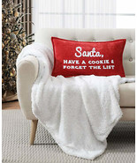 Lacourte Santa Cookie List Decorative Pillow, 14″ x 24″ - £38.31 GBP
