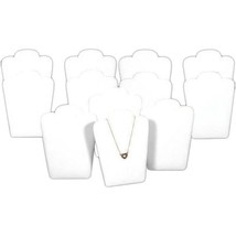 12 White Velvet Padded Necklace Pendant Display Bust Easels 5.25&quot; - £35.85 GBP