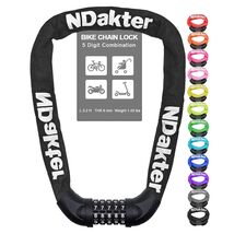 NDakter Bike Chain Lock, 5 Digit Combination Heavy Duty Anti Theft Bicyc... - $17.81