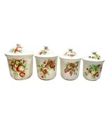 Vintage Fruit-Themed Ceramic Canister Set Of 4 By E. Dyer - $88.11