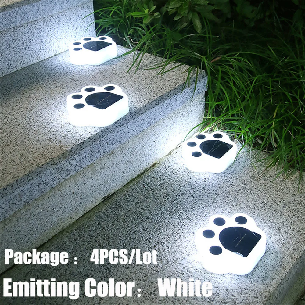 4Pcs/Set Solar  Paw Print Lawn Light Outdoor Foot Print Lights DIY Home Garden S - £157.39 GBP
