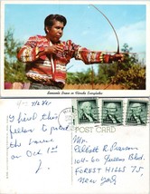 Florida Seminole Brave Shooting Bow in the Everglades Posted 1961 VTG Postcard - £7.34 GBP