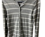 Loft Cardigan Sweater Womens Size Small Gray White Striped Soft Knit - $13.69