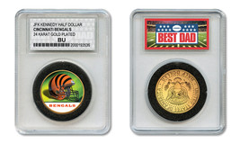 Cincinnati Bengals Nfl *Greatest Dad* Jfk 24KT Gold Clad Coin Special Ltd. Case - £8.27 GBP