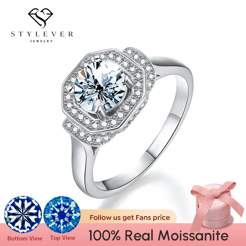 Shiny Luxury Moissanite Geometric Shape Rings for Women Solitaire Diamon... - £55.32 GBP