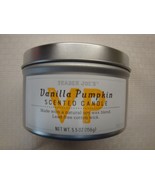 New Trader Joe's Vanilla Pumpkin Scented Candle 5.5 oz Lead Free Cotton Wick - $13.85