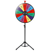 24" Color Prize Wheel Fortune W Folding Tripod Floor Stand Carnival Spinnig - £76.50 GBP
