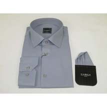 Men's Shirt Hankie CASILA Turkey Cotton Blend Long Sleeves 502030-15 Solid Gray image 4