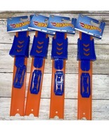 Hot Wheels Ramp Track Builder Parts Lot Of 4 Straight 10” Long + 4 Conne... - $14.01