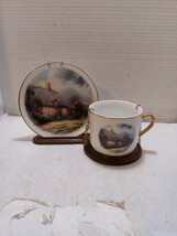 Thomas Kinkade Moonlight Cottage Cup &amp; Plate With Stand &amp; Holders - $19.99