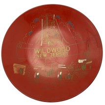 Red Plastic Wildwood New Jersey Boardwalk Souvenir Bowl Vintage 1960s MCM Hunt&#39;s - £30.98 GBP