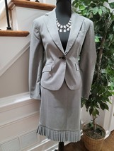 Signature Women&#39;s Gray Polyester Long Sleeve Blazer &amp; Skirt 2 Piece Suit... - £37.13 GBP