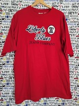 Liberty Blues Jeans Co. T-Shirt Men&#39;s Large Red - Embroidered Logo Liber... - £11.74 GBP
