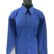 Daniel Ellissa Men&#39;s Dress Shirt Royal Blue Convertible Cuffs Size 16.5 ... - £10.35 GBP
