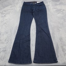 Cello Jeans Womens 3 Blue Flared Low Rise Button Pocket Dark Wash Denim Jeans - $29.68