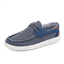 Summer New Men Canvas Boat Shoes Outdoor Lightweight Soft Slip On Loafer Fashion - £39.91 GBP