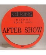 K.D. LANG - VINTAGE ORIGINAL CONCERT TOUR CLOTH BACKSTAGE PASS - $13.62 CAD