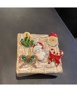 Festive Holiday Pin Set with Santa and Candy Cane - $18.70