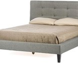 Baxton Studio Quincy Linen Platform Bed, Full, Grey - $413.99