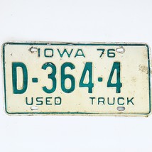 1976 United States Iowa Used Truck Dealer License Plate D-364-4 - $18.80