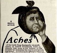 1904 Dent&#39;s Toothache Chewing Gum Advertisement Medical Ephemera 3.5 x 2... - £7.97 GBP