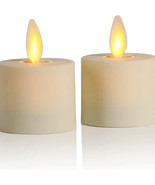 NIB SET 2 Luminara Moving Flame LED Flameless Tealight CANDLES 1.4&quot; x 2&quot;... - $19.75