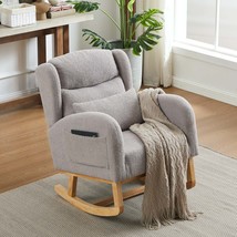 Modern High Back Accent Rocking Chair with Side Pockets for Living Room - $3,560.04 MXN