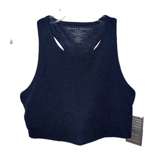 THREADS 4 THOUGHT KENSI RIB SPORTS BRA NAVY BLUE RACERBACK WOMEN MEDIUM NEW - $9.74