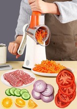 Rotary Cheese Grater Chopper Vegetable Cutter Slicer with Stainless Steel Drum B - £62.93 GBP