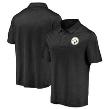 Majestic Men&#39;s Pittsburgh Steelers Performance Polyester Striated Polo Black M - £27.04 GBP