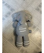 Living Textiles Theodore Elephant Gray Knit Infant Baby Rattle Crib Toy 14&quot; - £14.78 GBP
