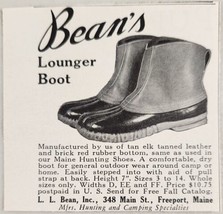 1955 Print Ad L.L. Bean&#39;s Lounger Boots Elk Tanned Leather Freeport,Maine - £6.60 GBP