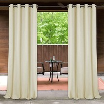 Patio Waterproof Curtains Outdoor Extra Long Blackout Thermal Insulated Weighted - £36.16 GBP