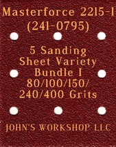 Masterforce 241-0795 - 80/100/150/240/400 Grits - 5 Sandpaper Variety Bu... - $4.99