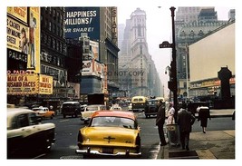 New York Times Square Yellow Taxi Cab Advertisting 4X6 Photo - £6.29 GBP